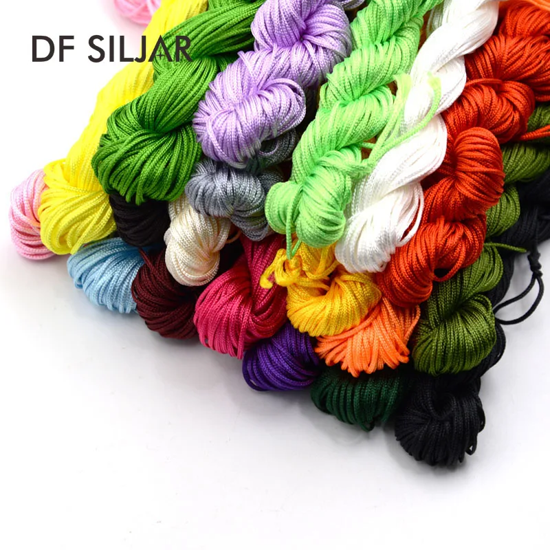 

1mm 19 Colors Nylon Cord Thread Chinese Knot Macrame Rattail Shamballa Rope For DIY Bracelet Braided Jewelry Findings