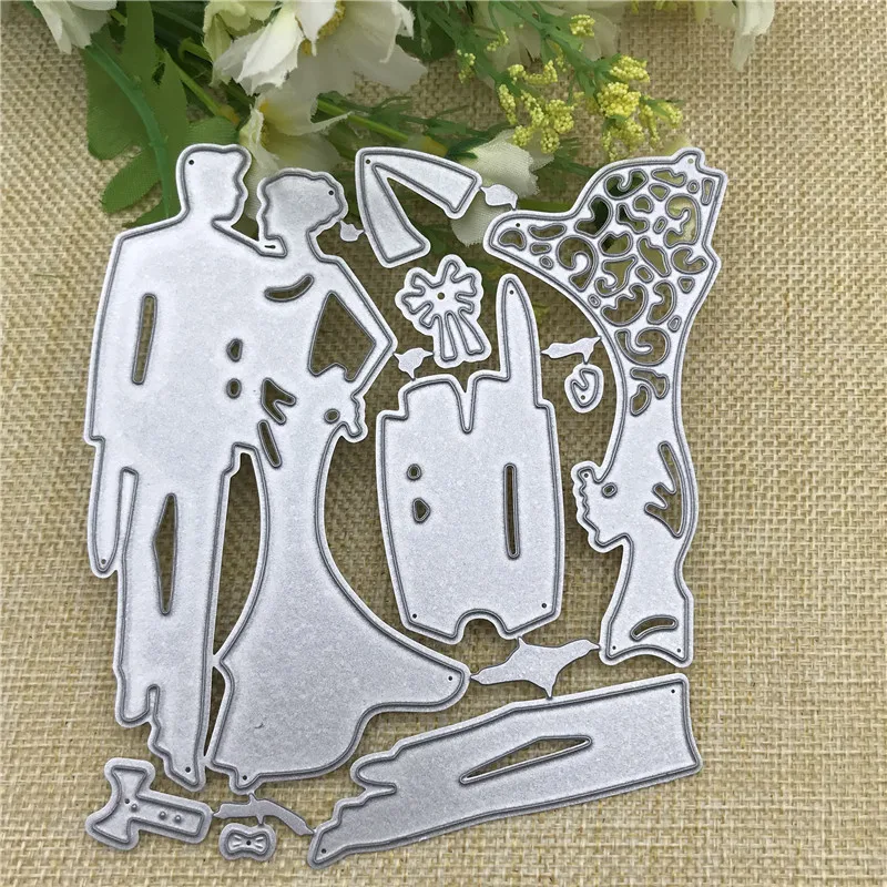 

Bride Groom Wedding Dress Shape Metal Cutting Dies Stencils for DIY Scrapbooking Decorative Embossing Paper Cards Craft Dies