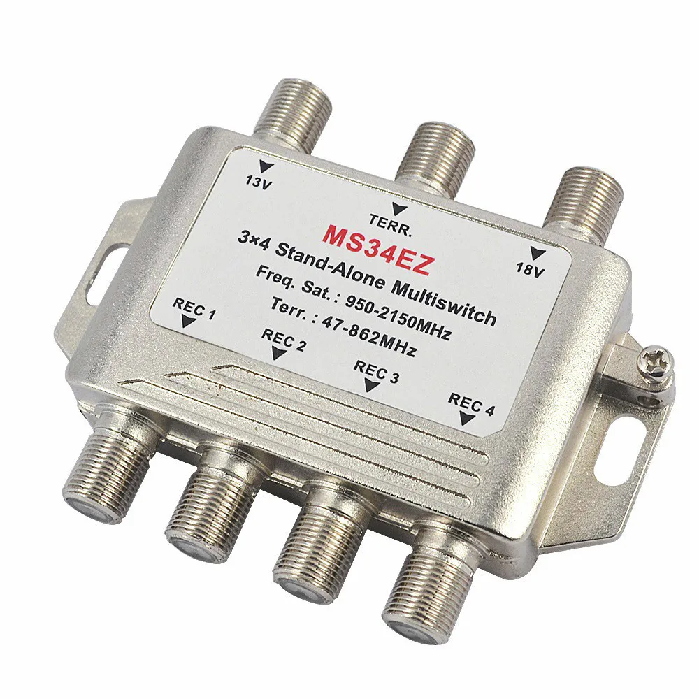 

MS34EZ 3x4 Satellite MultiSwitch Splitter FTA TV LNB Switch Cascade satellite 3 in 4 Out Multiswitch For Smatv DVB-S2 DVB-T2