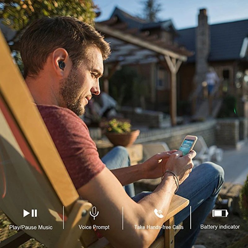 Беспроводные мини наушники Soulusic HBQ Q18 TWS Bluetooth с шумоподавлением вкладыши