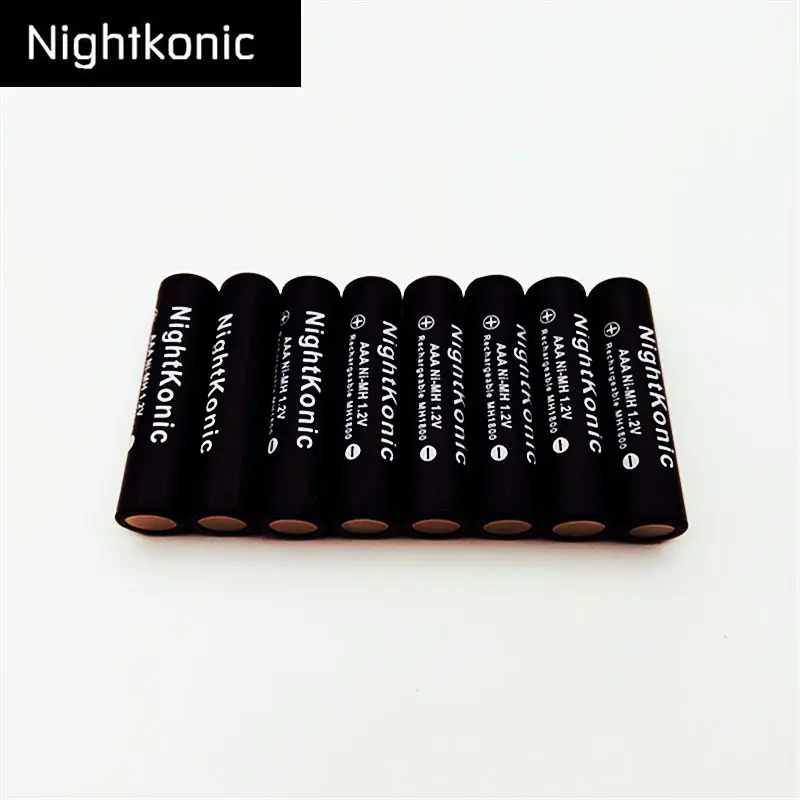 

Original Nightkonic 8 PCS/LOT 1.2V 900mAh AAA Battery NI-MH Rechargeable Battery BLACK