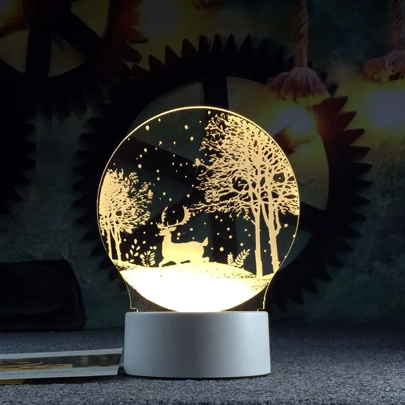 Romantic Christmas Eve Table Lamps For Living Room Table Moderne 3d Desk Lamp Bedside decorative ni