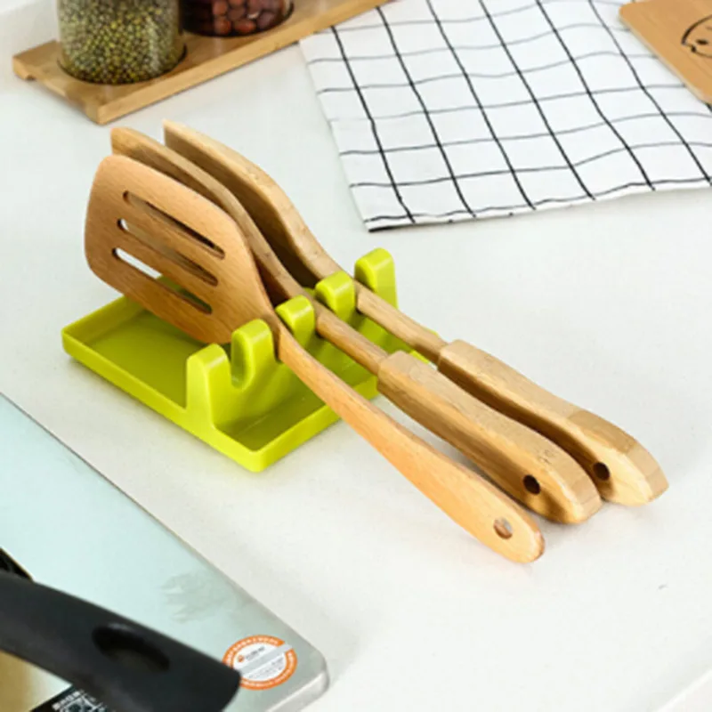 

1Pcs Kitchen Cooking Tools Kitchen Silicone Spoon Rest Utensil Spatula Holder Storage Shelf Heat Resistant