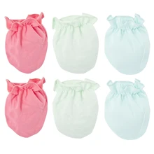 Kavkas/3 пары, модные детские перчатки против царапин, твердые, для защиты новорожденных, Хлопковые варежки-царапки 0-6 месяцев