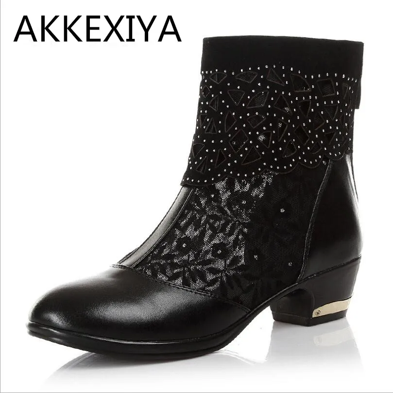 

Hot 2016 New Fashion Sexy Woman's Shoe Spring Autumn Ankle Boot Dermis Lace Pierced Martin Boots Shoes Woman