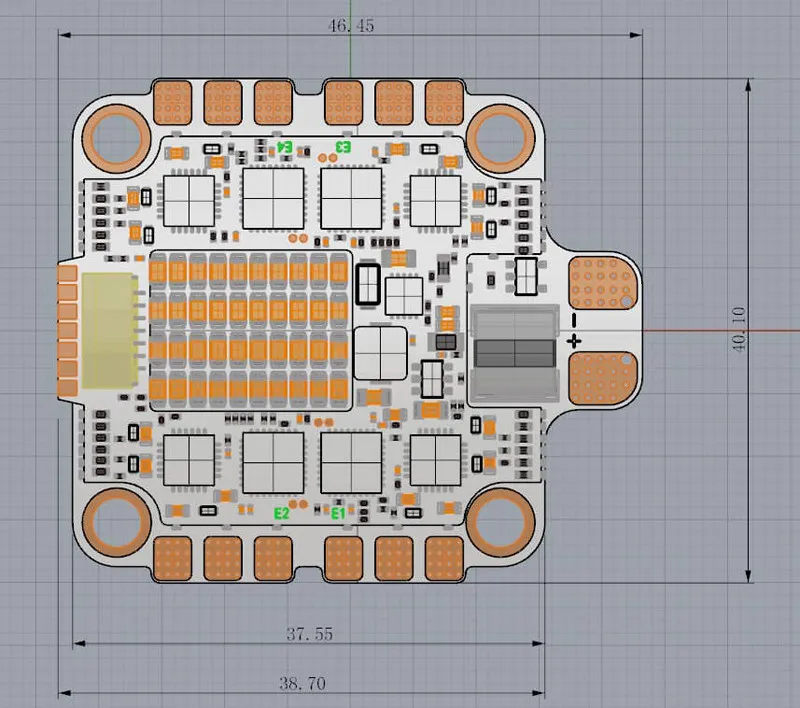 30,5*30,5 мм DALRC Rocket 50A/45A 3-6S Blheli_32 DSHOT1200 готов 4 в 1 ESC& F722 двойной STM32F722RGT6 F7 набор полетных контроллеров