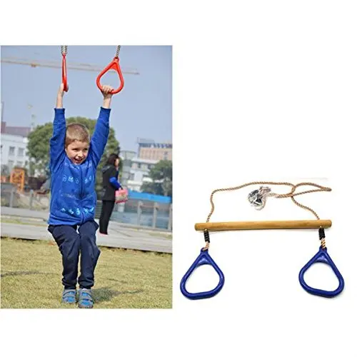 80 Kg Anti-Slip Swing Seat with Gym Rings Swing Flying Pull Up Ring Outdoor Indoor Sports Fun Game for Children Kids 80 Kg Anti-Slip Swing Seat with Gym Rings Swing Flying Pull Up Ring Outdoor Indoor Sports Fun Game for Children Kids