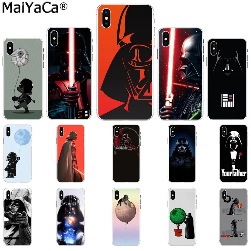 

MaiYaCa Darth vader Star wars Child Transparent Soft Shell Phone Cover for iPhone 8 7 6 6S Plus 5 5S SE XR X XS MAX Coque Shell