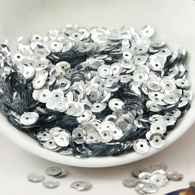 

50g(1650pcs) 8mm Cup Sequins for Craft Silver-based Embossing 11 Silver Cup Confetti