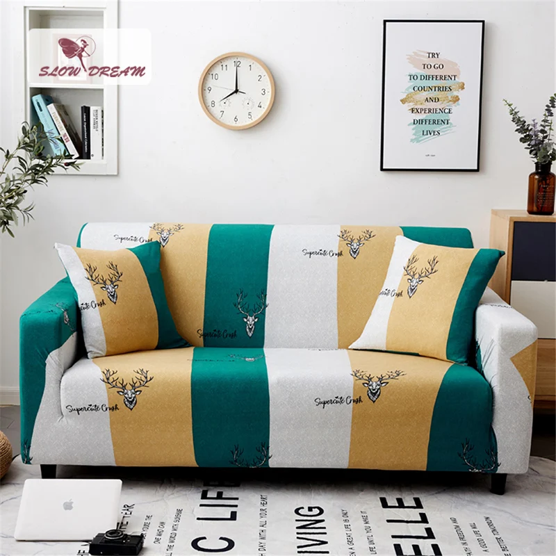 

Slowdream Nordic Style Sofa Cover Elastic Band Couch Cover Stretch Furniture Single Chair Double Love Seat Decor Home Slipcover