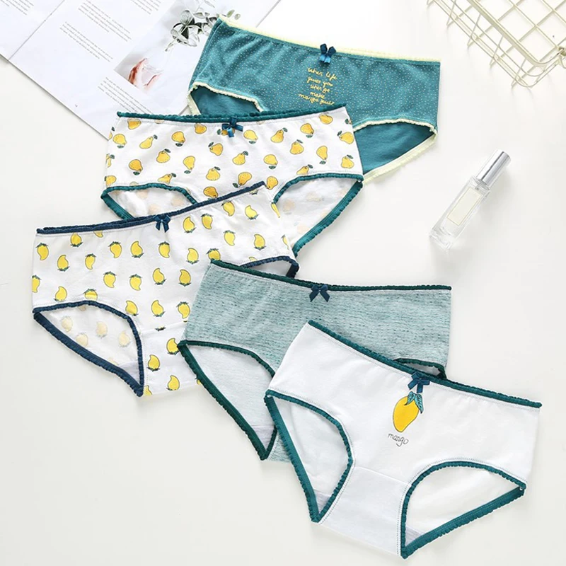 Buy Summer women's panties cotton briefs mango print girls underwear ladies