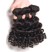 Fumi бразильские волосы надувные пучки волнистых волос с закрытием Remy природы человеческих волос Плетение 3 пучка с закрытием курчавые пряди кудрявых волос
