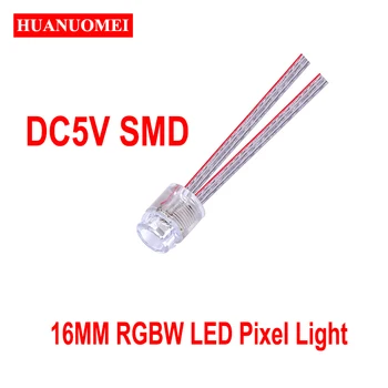 

full color 5V 16mm SMD RGBW SM16703 led pixel string light, digital rgb led module; 50pcs/string, DC5V input, Waterproof IP68