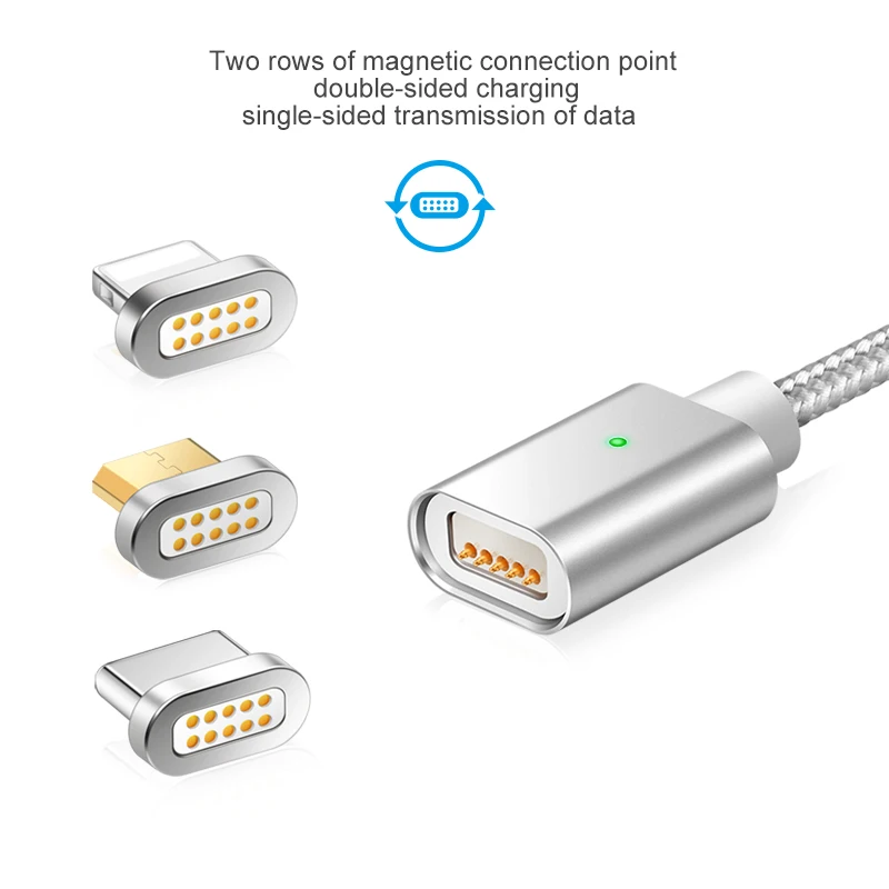 Elough E04 Magnetic Charger USB Cable For iPhone Micro USB Type C Mobile Phone Cable Fast Charging Magnet Charger USB Wire Cord