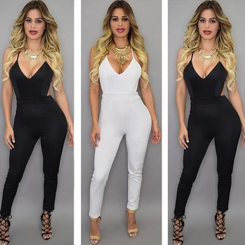 Women's One Shoulder Backless Sexy Bodysuit Solid Hollow