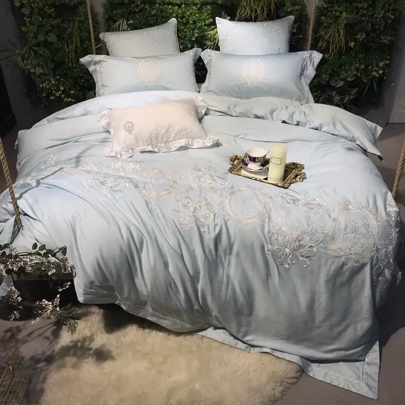 

2018 Luxury Egypt Cotton Grace Palace Bedding Set Embroidery Duvet cover Bed Sheet Pillowcases Queen King size 4/6/7Pcs