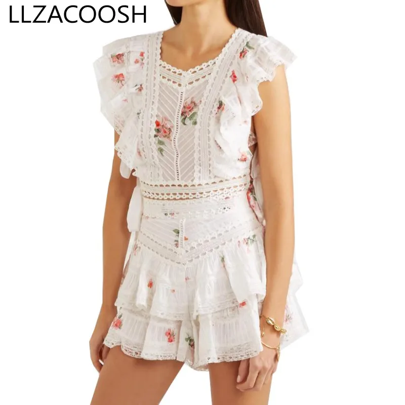 2019 الأزياء 2 قطعة مجموعة تناسب المرأة الصيف طباعة أكمام بلوزة شيفون قميص قمم + غير متناظرة القوس البسيطة التنانير مجموعة