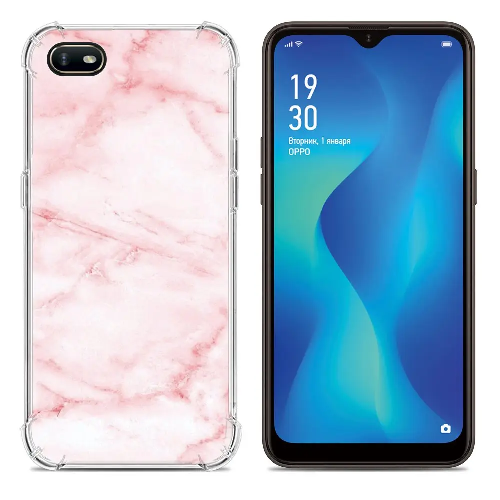 Ударопрочный чехол для телефона OPPO A1K мягкий цветной с милым мультяшным дизайном