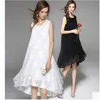 Save 11.56 on Cool 2017 Free Shipping New Spring Summer Cotton Linen Fashion Women Long Black White Dresses Loose Sleeveless Plus Size Dress