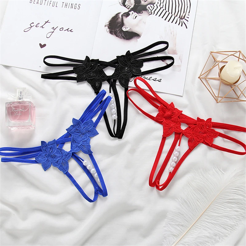 Women Panties Bragas Thong Lace Lingerie pearl G String Women's Underwear Black Sexy Lace Underwear Women Briefs 15
