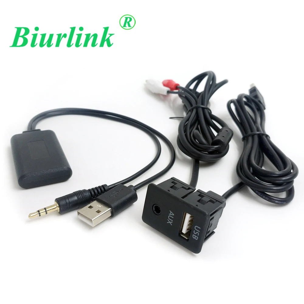 Biurlink Автомобильный Универсальный 2RCA AUX USB Мужской тире заподлицо Bluetooth модуль адаптер для Toyota для Volkswagen для peugeot для BMW