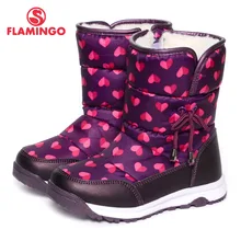 FLAMINGO 2016 new collection winter fashion snow boots with wool high quality anti-slip kids shoes for girl 52-NC406