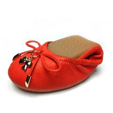 Egg Roll Shoes Female Autumn Bow Leather Shallow Mouth Flat To Dance