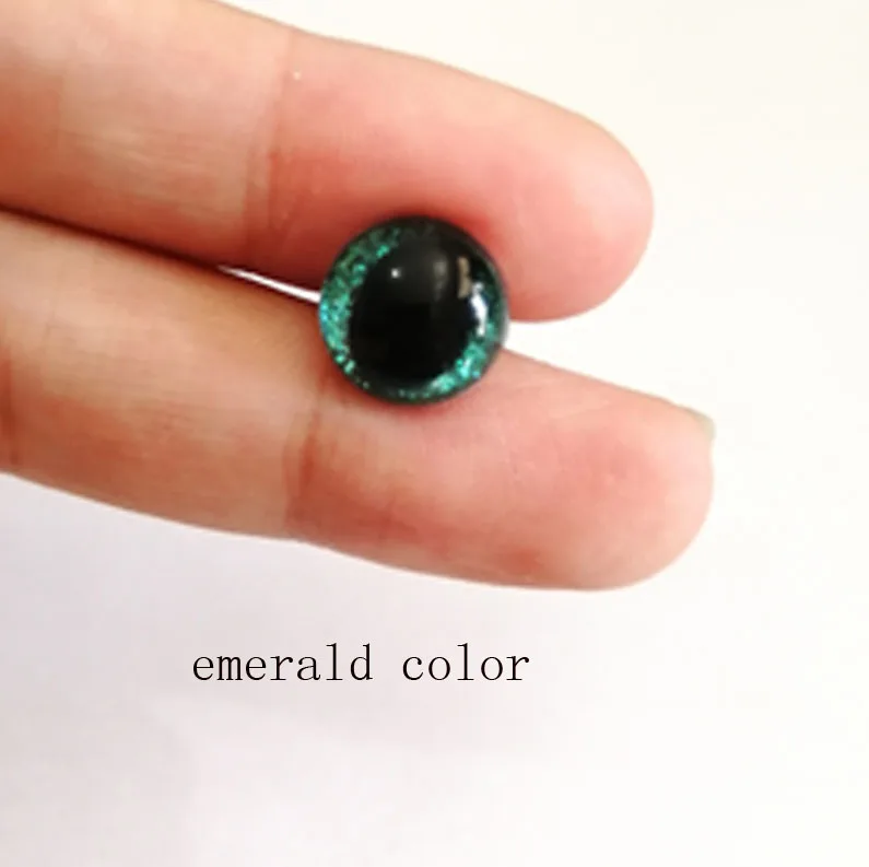 20pcs/lot 12mm  plastic clear safety toy cat eyes + glitter Nonwovens + hard washer for diy plush animal doll findings 12