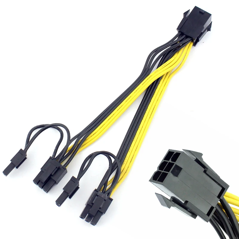 Кабель SENLIFANG PCI E PCIE 6p Женский на двойной 8pin 6 + 2 Мужской Графический видеокарта