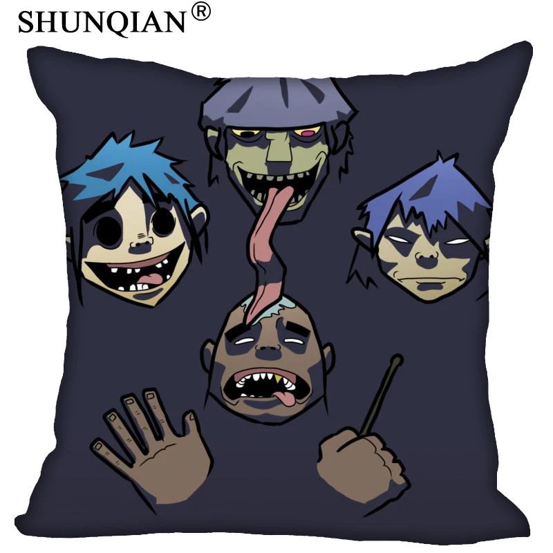Наволочка на заказ с изображением Gorillaz квадратная молнии 35x35 45x45 60x60 см (с двух
