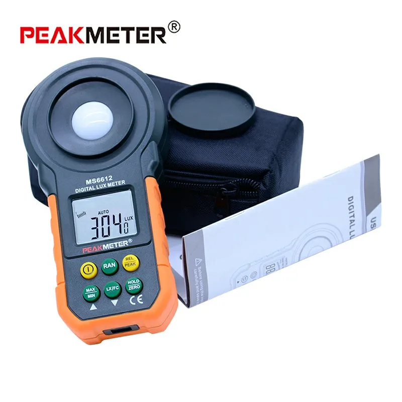 PEAKMETER PM6612 Digital Lux Light Meter umenmeter Lux/FC Meters