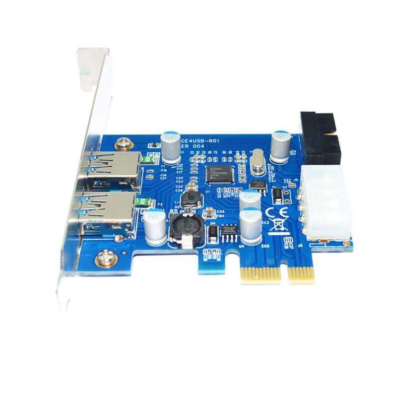 En-Labs 4 Порты и разъёмы PCIE PCI-e к USB 3,0(2 x Тип+ 20 булавки внутренний) карты расширения концентратор плата PCI Express адаптер ж/Molex Мощность