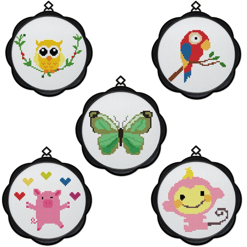 

Joy Sunday Small Animal Series Canvas DMC Counted Chinese Cross Stitch Kits Printed Cross-stitch Embroidery Set Band frame
