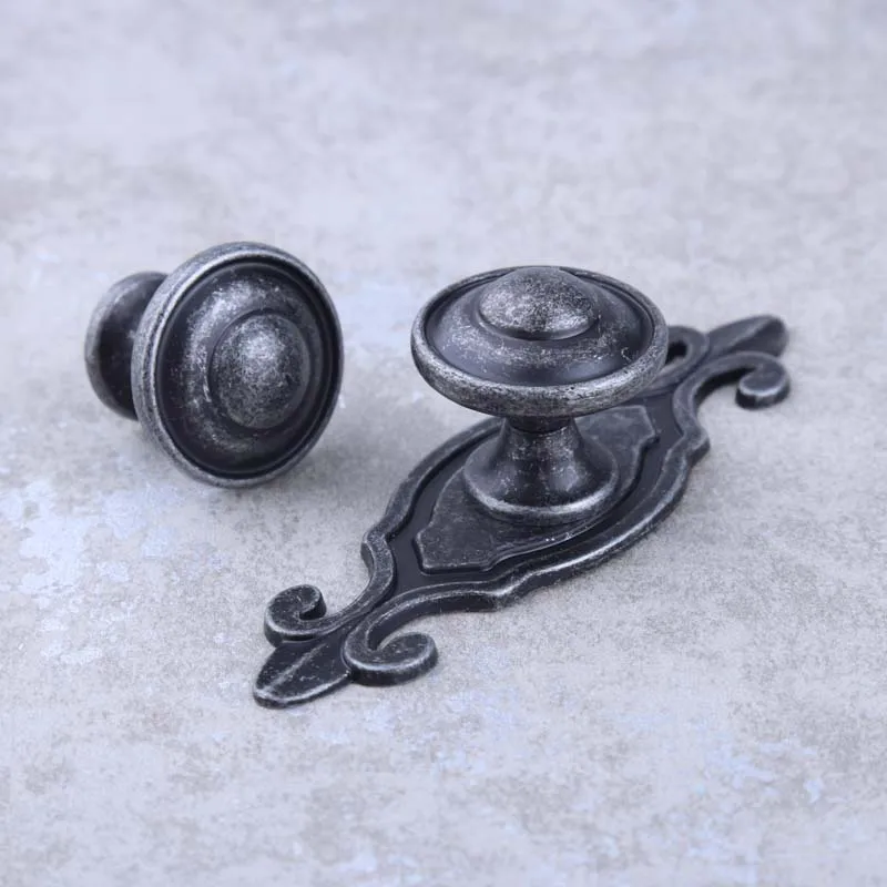 Rustico Retro Style Furniture Knobs Vintage Distress Antique Iron