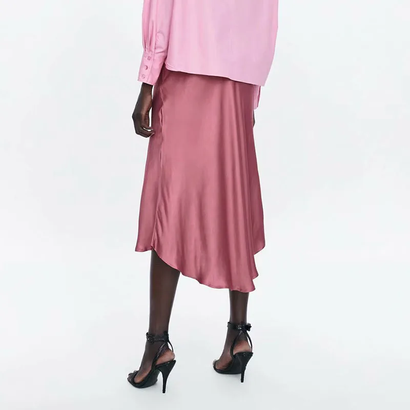 Heydress женская летняя блестящая атласная юбка труба розовая пикантная средней