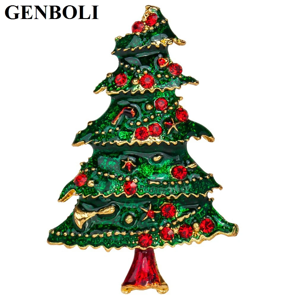 

Female Brooch Delicate Christmas Tree Brooch Women Clothes Decoration Ladies Ornaments Tops Pin Fashion Jewelry DIY Jewelry