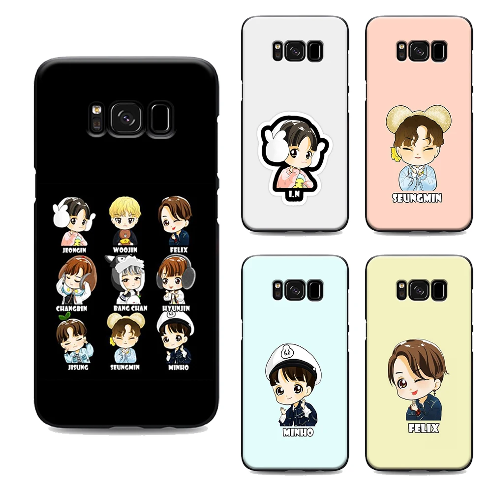 

hyunjin stray kids jeongin jisung phone case for samsung galaxy s7 edge s6 s5 s8 s9 plus best soft Silicone black cover Housing