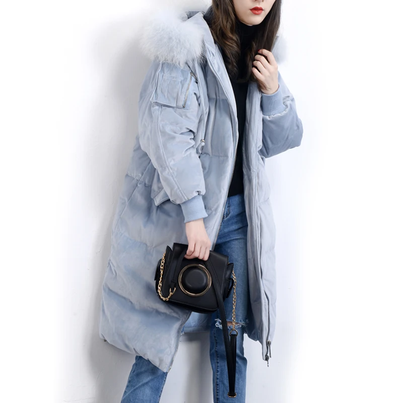2018 Canard Épais Laveur Longs noir rose Et Naturel Fourrure Vers Beige Veste Pardessus Bas Pour De Le Femmes Raton Capuche Vestes À Femme D'hiver bleu Blanc Des Parkas dwxqZCXdH