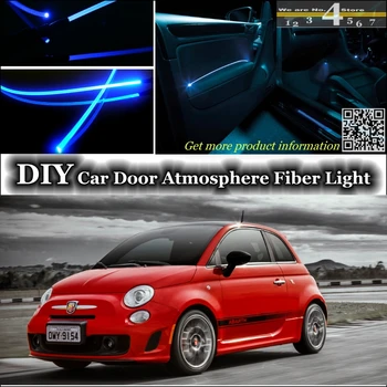 

interior Ambient Light Tuning Atmosphere Fiber Optic Band Lights For Fiat Abarth 500 500C Inside Door Panel illumination Refit