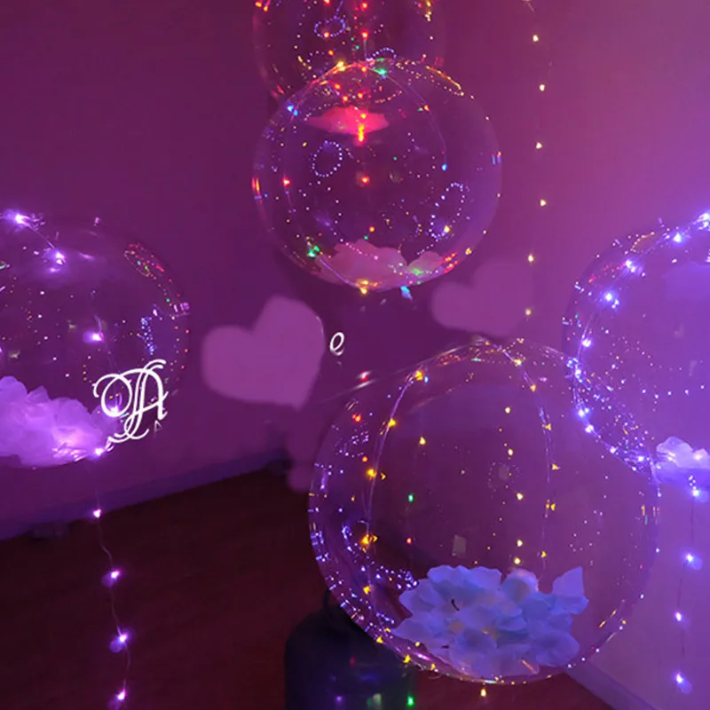 Светодиодный шар 18 дюймов латексные многоцветный прозрачный Круглый пузырь рождественские украшения Свадебная вечеринка детские игрушки в подарок на день рождения