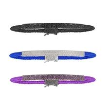 SLJELY, роскошный бренд, S925 Стерлинговое Серебро, синий, фиолетовый, черный, макраме, браслет с кубическим цирконием, женские модные вечерние ювелирные изделия