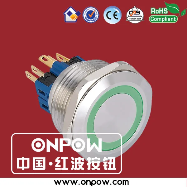ONPOW 28mm 1NO1NC metal momentary Angel Eye ring illuminated LED IP65 push button switch ROHS GQ28-11E/G/12V/S | Обустройство дома