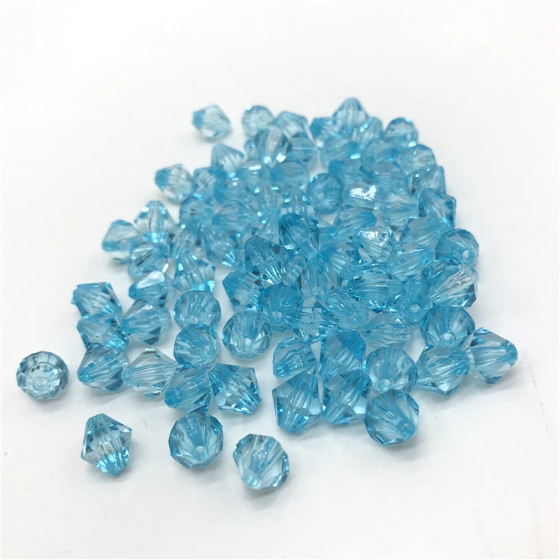 

6mm 8mm 10mm Sky Blue Austria 5301 Faceted Bicone Crystal Acrylic Beads Loose Spacer Round Beads DIY Jewelry Making