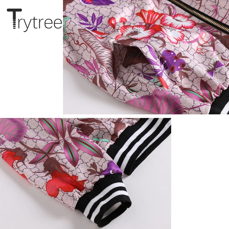 Trytree/осенние женские шелковистые две детали с принтом повседневные топы на