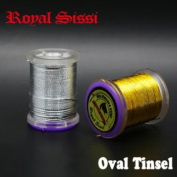 

Royal Sissi 2spools french style fly tying Oval tinsel varnished metallic tinsel wire gold&silver medium ribbing body materials