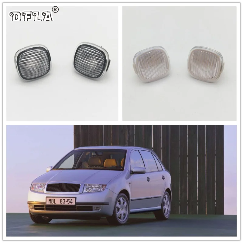 

2pcs For Skoda Fabia MK1 1999 2000 2001 2002 2003 2004 Car-Styling Side Marker Turn Signal Light Lamp Repeater