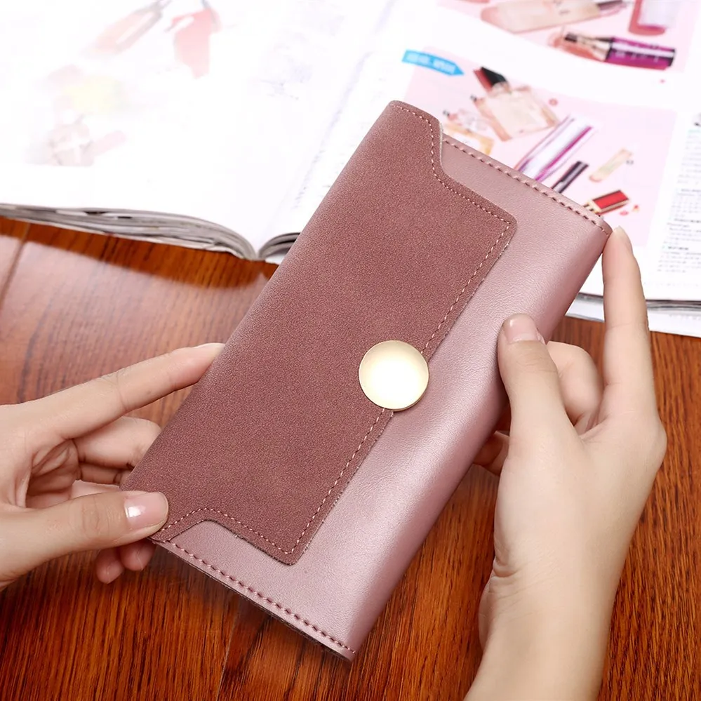 

Hot Selling! Fashion Pu Leather Wallet Women's Clutch Wallets Nubuck Leather Business Card Holder Coin Purse Leather Wallet