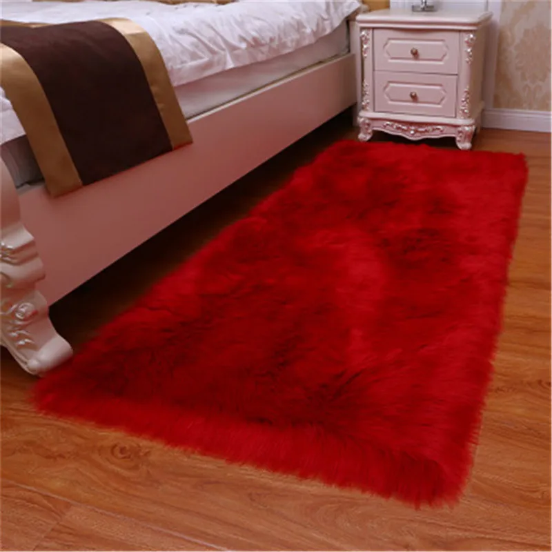 High-end белый плюшевый коврик толщиной Овчины Детская шерстяное одеяло для спальни bay оконная Подушка прикроватный коврик Гостиная Прямоугольный Коврик