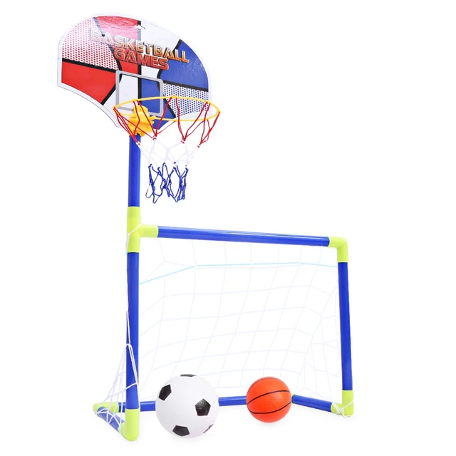 Children Portable 2 In 1 Soccer Ball Basketball Set Indoor Outdoor Children Portable 2 In 1 Soccer Ball Basketball Set Indoor Outdoor Sport Toy Developmental Playset Gift For Kids