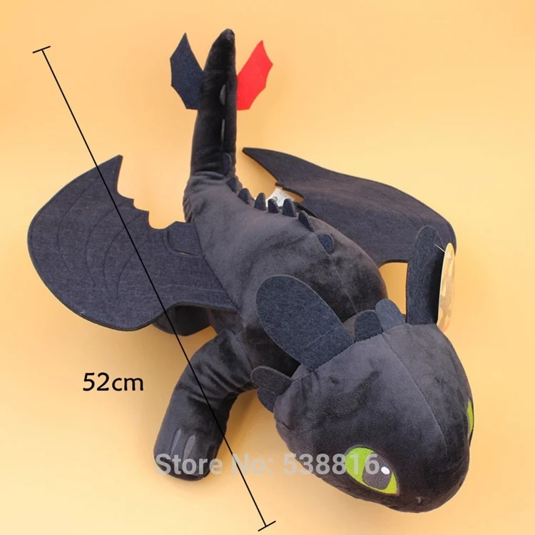 NIGHT FURY плюшевый игрушка, футболка с изображением героев мультфильма «Как приручить дракона 2 Беззубик фигурка игрушки 52 см 20 ''плюшевые